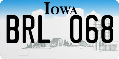 IA license plate BRL068
