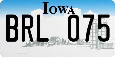 IA license plate BRL075