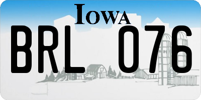 IA license plate BRL076