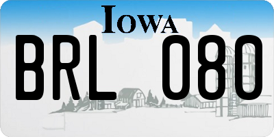 IA license plate BRL080