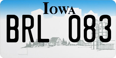 IA license plate BRL083