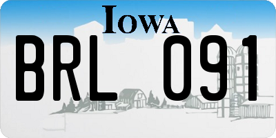 IA license plate BRL091