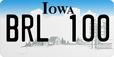 IA license plate BRL100