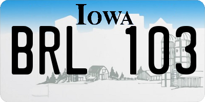IA license plate BRL103