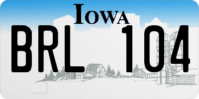 IA license plate BRL104