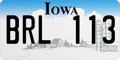 IA license plate BRL113