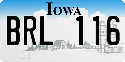 IA license plate BRL116