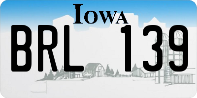 IA license plate BRL139