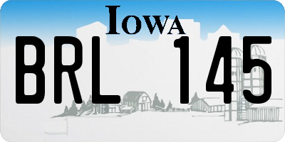 IA license plate BRL145