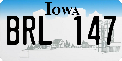 IA license plate BRL147