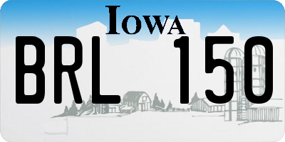 IA license plate BRL150