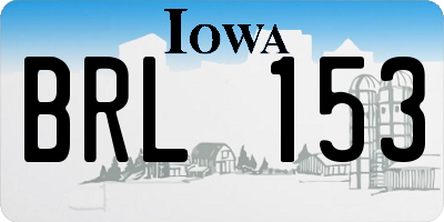 IA license plate BRL153