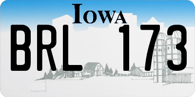 IA license plate BRL173