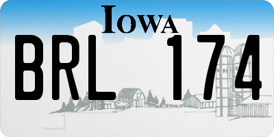IA license plate BRL174