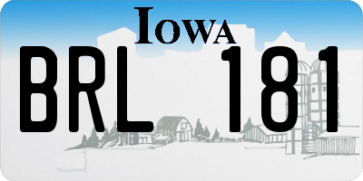 IA license plate BRL181