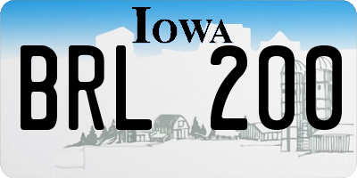 IA license plate BRL200
