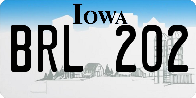 IA license plate BRL202