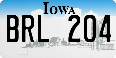 IA license plate BRL204