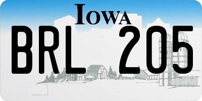 IA license plate BRL205
