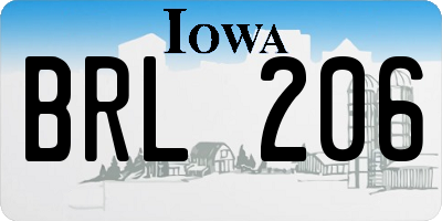 IA license plate BRL206