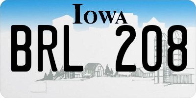IA license plate BRL208