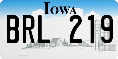 IA license plate BRL219