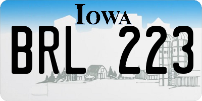 IA license plate BRL223