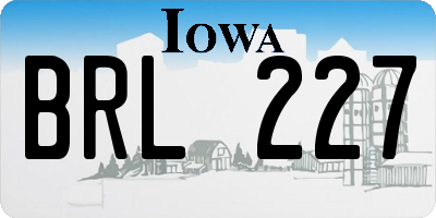 IA license plate BRL227