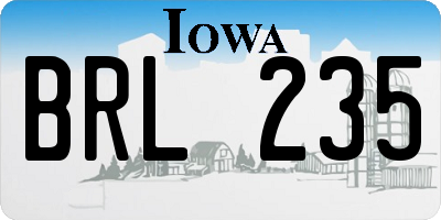 IA license plate BRL235