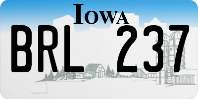 IA license plate BRL237