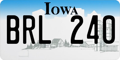 IA license plate BRL240