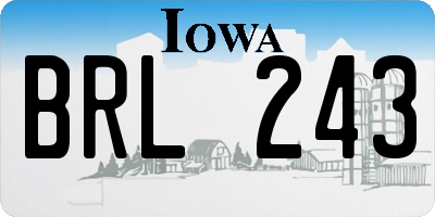 IA license plate BRL243