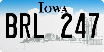IA license plate BRL247