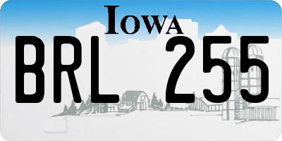 IA license plate BRL255