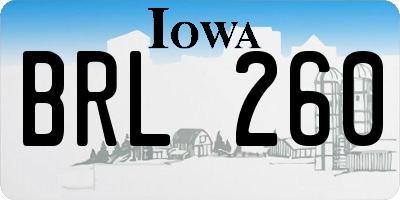 IA license plate BRL260