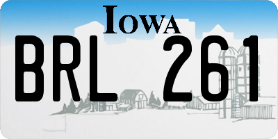 IA license plate BRL261