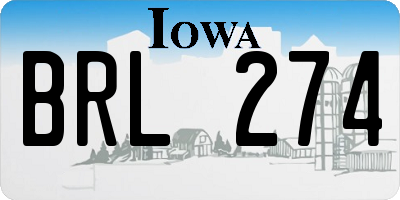 IA license plate BRL274