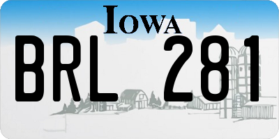 IA license plate BRL281