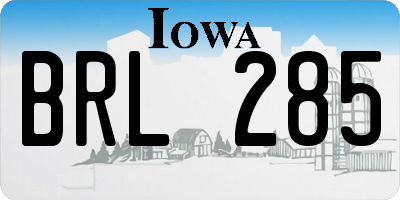 IA license plate BRL285