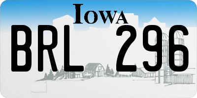 IA license plate BRL296