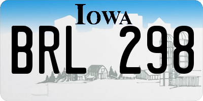 IA license plate BRL298