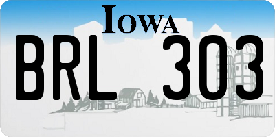 IA license plate BRL303