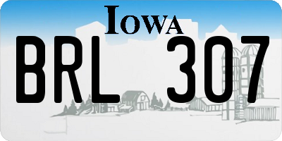 IA license plate BRL307