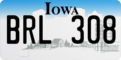 IA license plate BRL308