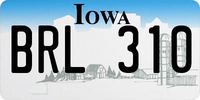IA license plate BRL310