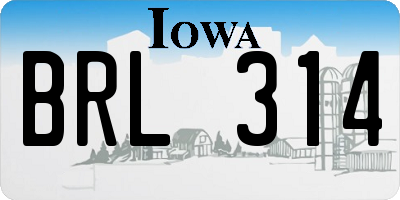 IA license plate BRL314