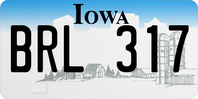 IA license plate BRL317