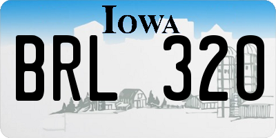 IA license plate BRL320