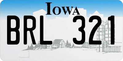 IA license plate BRL321