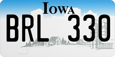 IA license plate BRL330
